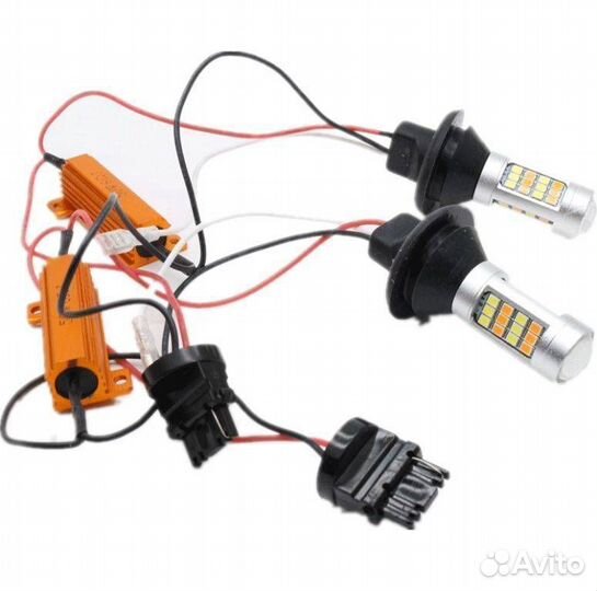 Светодиодные лампы дхо в поворотники 2в1 W21W 2шт