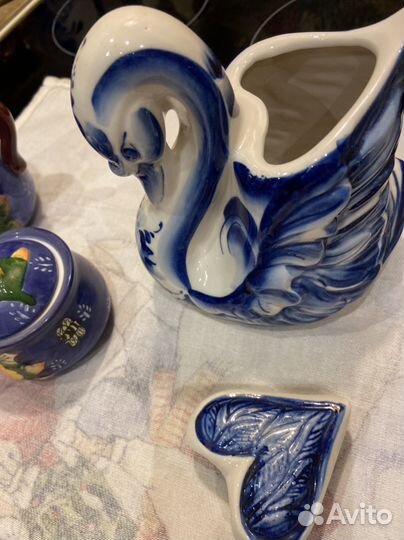 Лебедь гжель емкость для чая