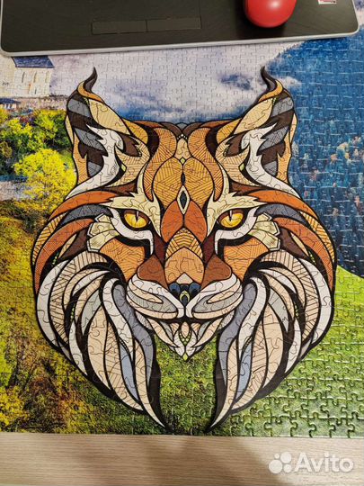 Деревянный пазл Рысь