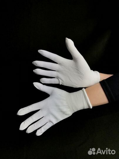Перчатки для официантов нейлоновые белые