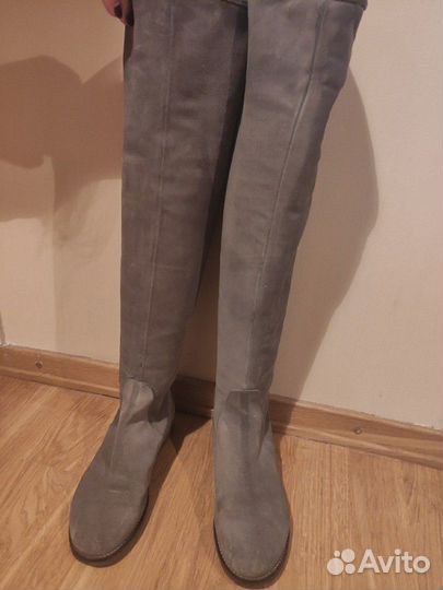 Ботфорты сапоги с мехом Baldan серые сапоги серые