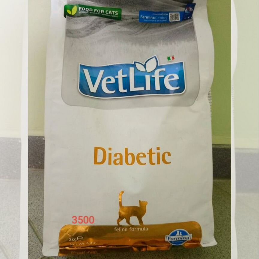 Корм для кошек VetLife Diabetic Farmina 2 kg