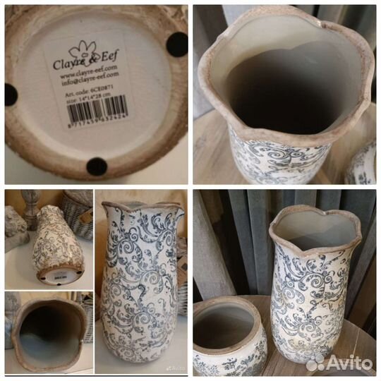 Ваза горшок цветочный вазон Clayre&Eef(Нидерланды)