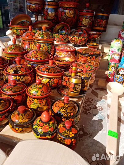 Посуда из дерева хохлома