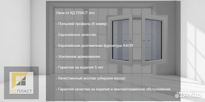 Пластиковая балконная дверь с 2-х сторонней ручкой
