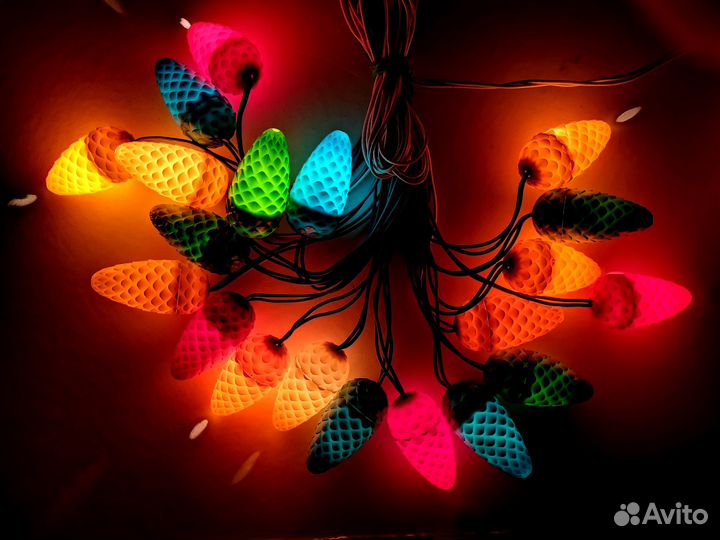 Елочная, новогодняя гирлянда СССР шишка