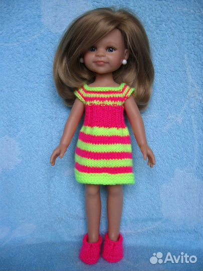 Вязаные платья для куклы Паола Рейна ростом 32 см