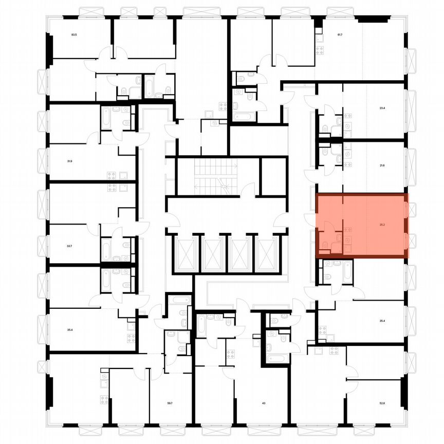 Квартира-студия, 25,2 м², 15/26 эт.