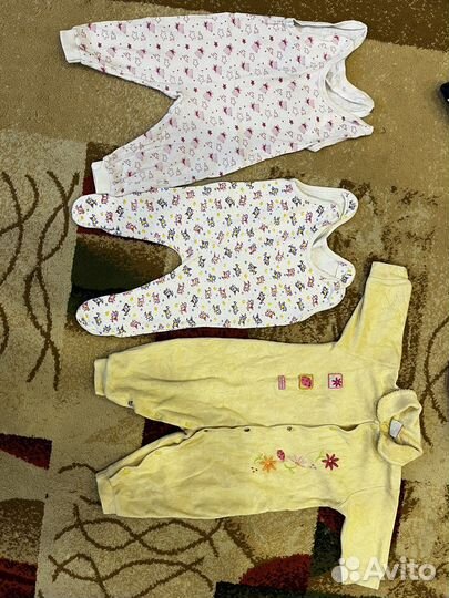 Одежда для девочки пакетом 0-7 месяцев