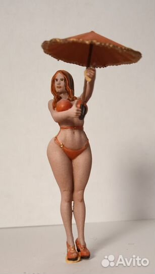 Фигурка девушка с зонтом ню эротика 1:43