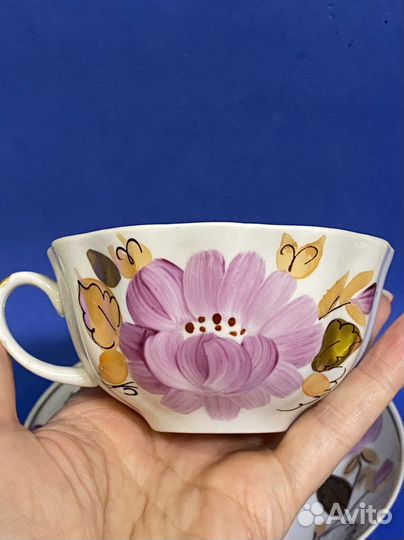 Чайная пара Дулево костяной фарфор