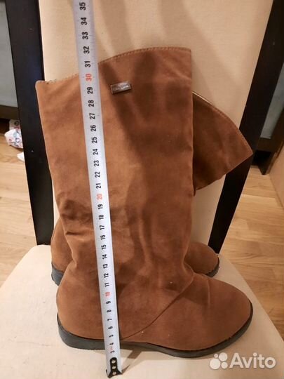 Сапоги демисезонные осенние нубук горчичные