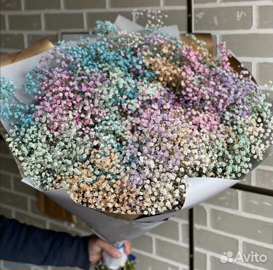 Букет из 25 веток разноцветной гипсофилы (Арт.52423)