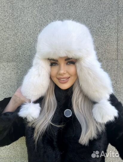 Шапка ушанка женская эко-мех меховая