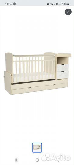 Детская кроватка трансформер с комодом