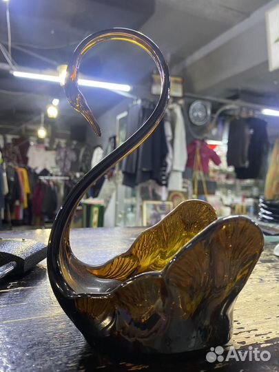 Лебедь цветное стекло СССР