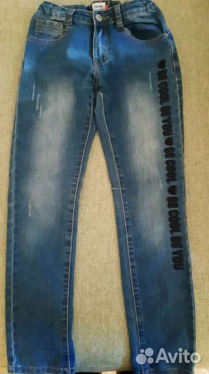 Брюки джинсовые для девочки на рост 140 см