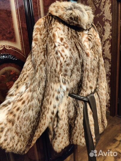 Шуба из оцелота летучая мышь оверсайз