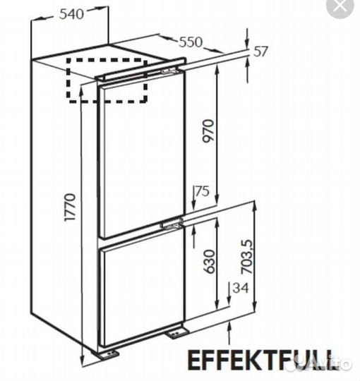 Встраиваемый холодильник IKEA эффектфулл