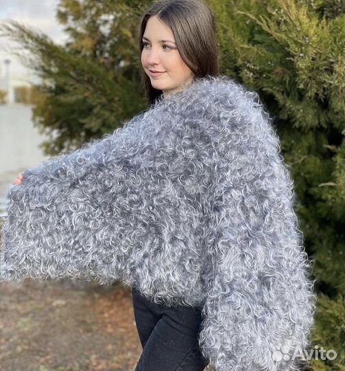 Пуховая косынка кудрявая Козий пух