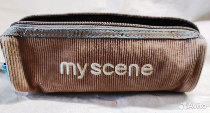 Пенал школьный My Scene вельветовый с вышивкой