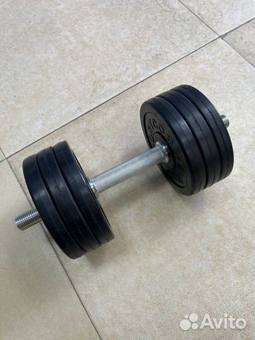 Гантель с разборными обрезиненными дисками 17 кг