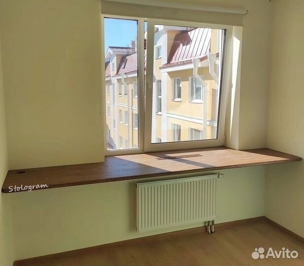 Подоконник-столешница из массива дерева