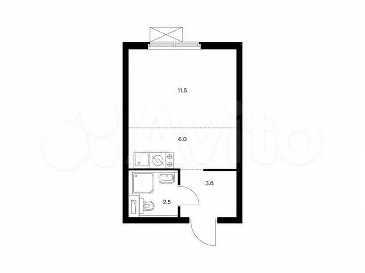 Квартира-студия, 23,6 м², 13/25 эт.