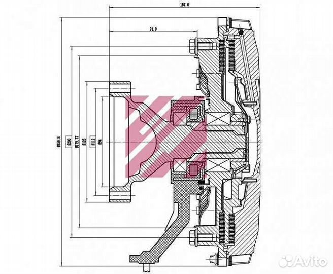 Вискомуфта вентилятора Volvo 750мм