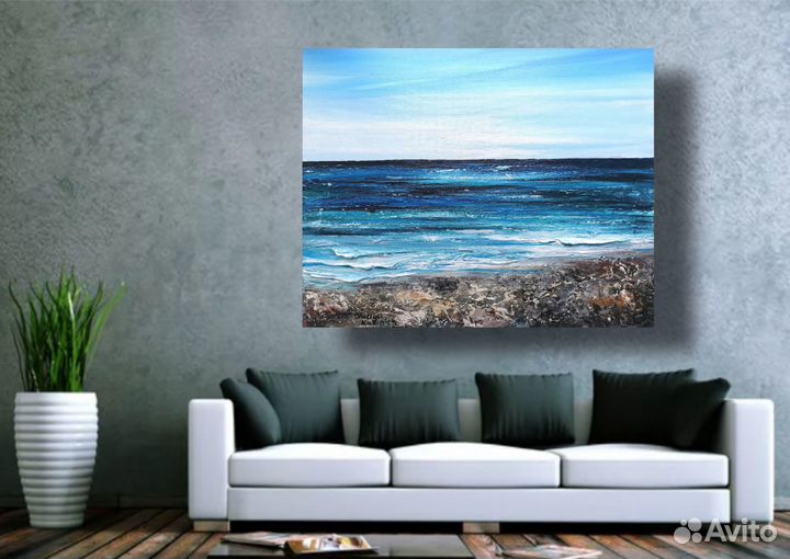 Картина маслом на холсте море