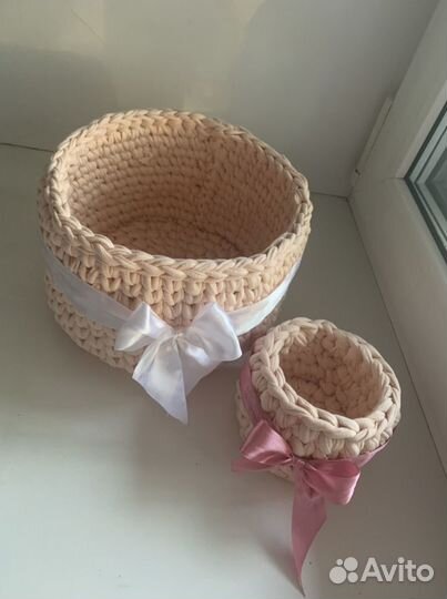 Корзины из трикотажной пряжи