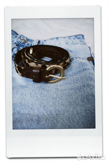 Ремень женский кожаный коричневый