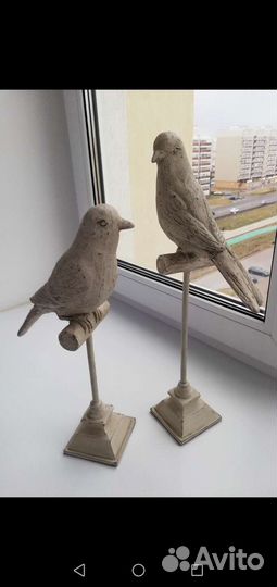 Декор, Птицы полистоун(пара ) 41см и 34 см