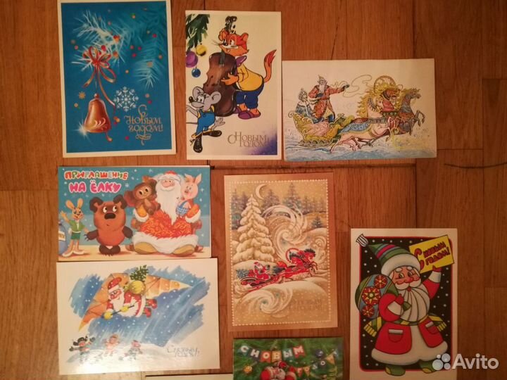 Открытки с новым годом 70-90е гг