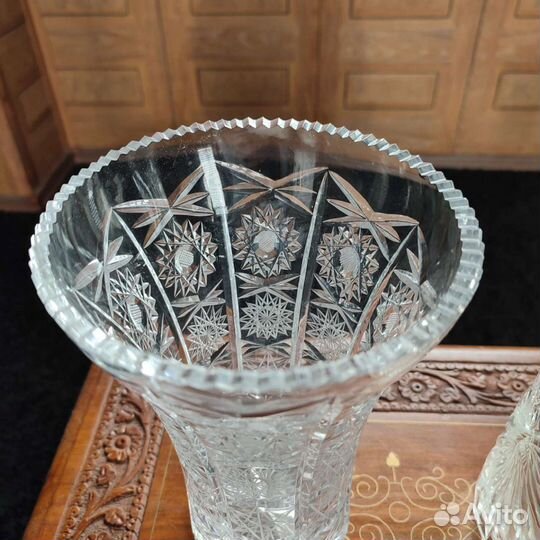 Хрустальная ваза Рог хрустальный хрусталь СССР