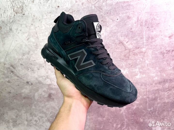 Кроссовки New Balance 574 Stone Island с мехом