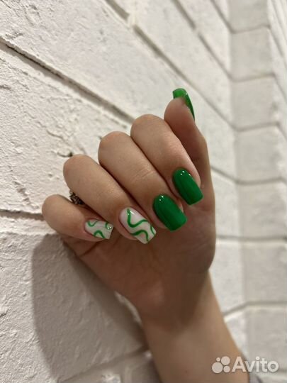 Маникюр с покрытием гель лак, наращивание