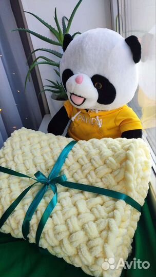 Пледик детский плюшевый, на выписку, 0+