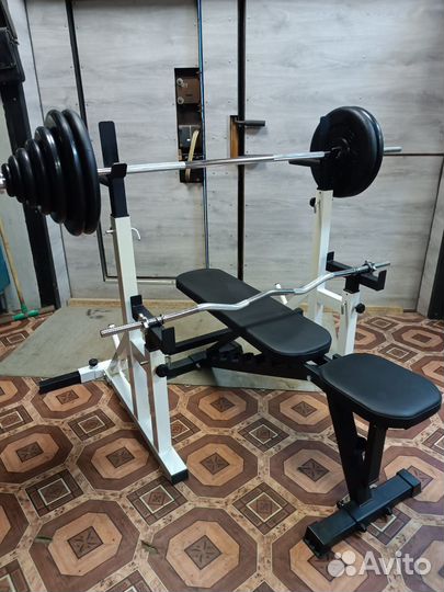 Спортивный комплекс + штанга 117кг