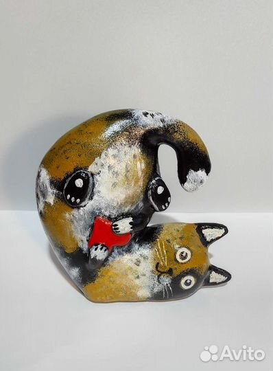 Кошка.Игрушка.Папье маше. Ручная работа