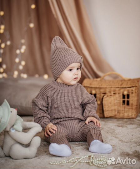 Вязаная шапка бини