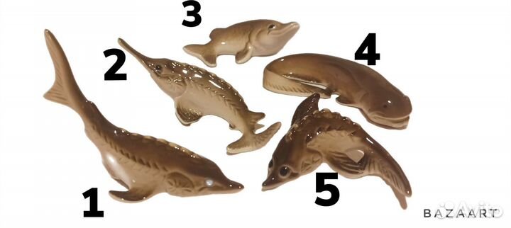 Фарфоровые статуэтки рыб