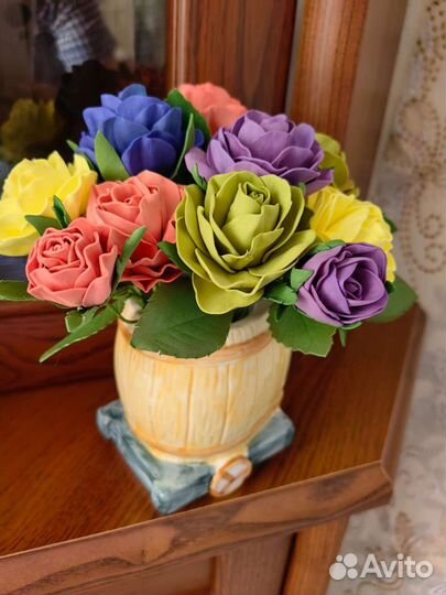 Букет цветов из фоамирана для интерьера