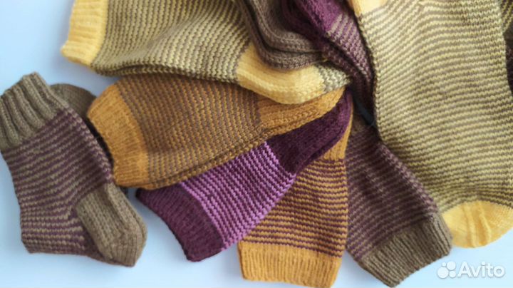 Носки ручной вязки шерстяные