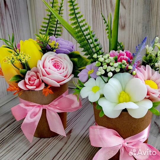 Букетики из мыла