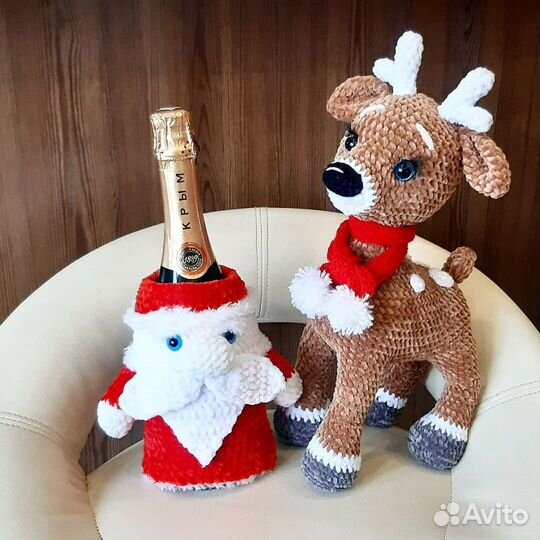 Игрушки, вязанные крючком. #Олень #Снеговик #Елка