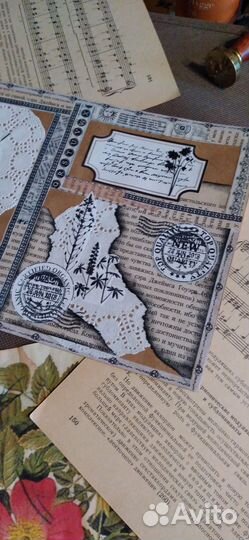 Конверт крафт с декором