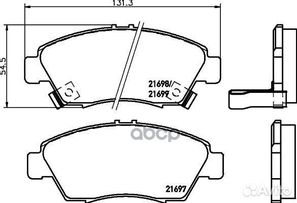 Колодки тормозные NAO 8DB 355 027-211 hella pagid