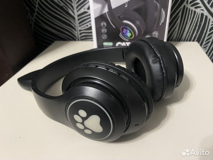 Детские беспроводные наушники с кошачьими ушками