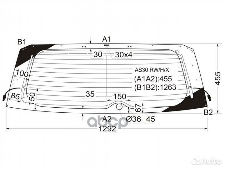 Стекло заднее с обогревом toyota RAV4 CA3 05